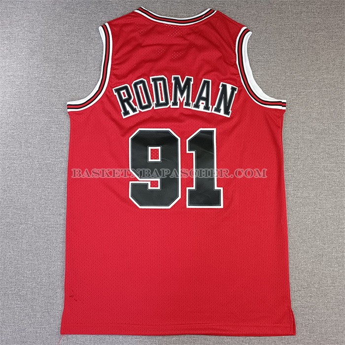 Maillot Chicago Bulls Dennis Rodman NO 91 Mitchell & Ness 1997-98 NBA Finals Rouge